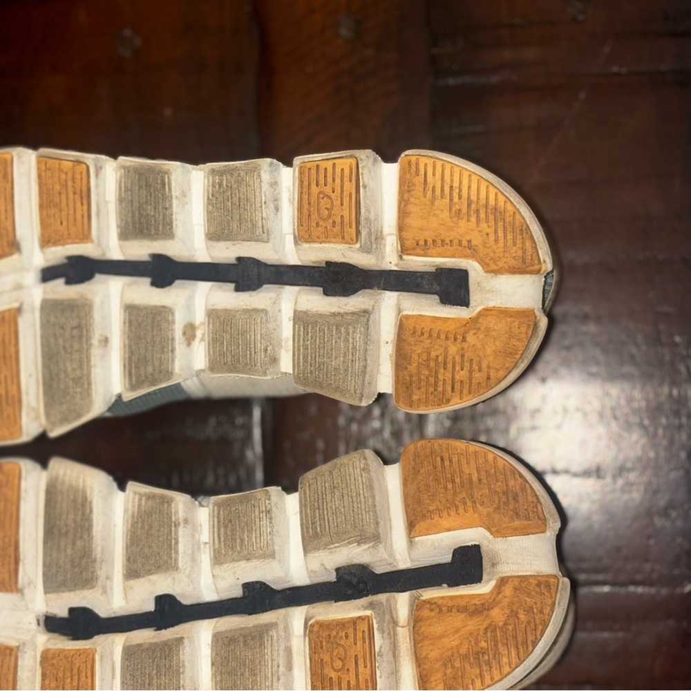 On Running Women's Yellow Tan and Dark Teal Athletic Shoes - Picture 6 of 9